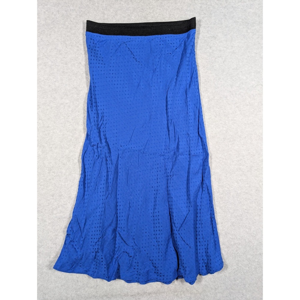 Nordstrom Women Skirt XS Blue Dot Tonal‎ Aline Maxi Pull On